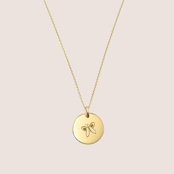 Personalised engraving pendant real gold | Drawing