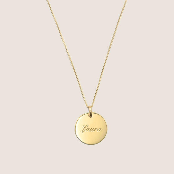 Personalised engraving pendant real gold | Signature
