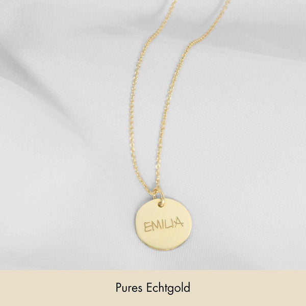 Personalised engraving pendant real gold | Signature