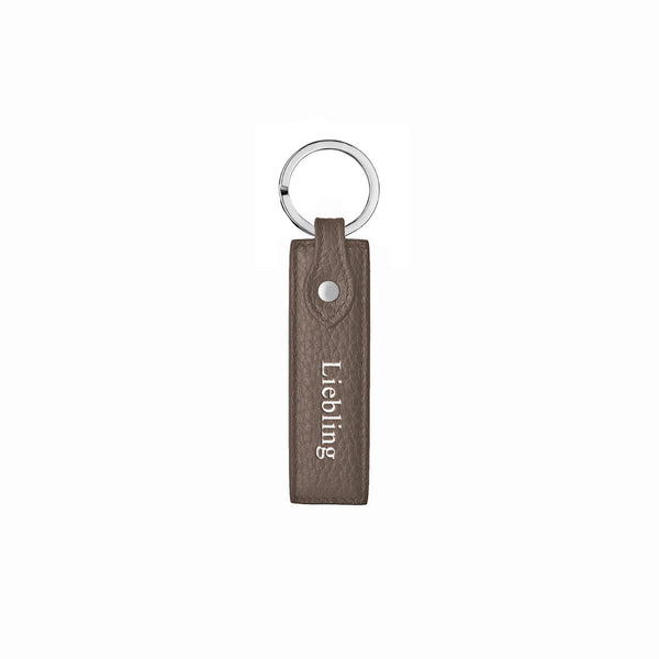 Keychain Classic Grained Leather | Warm Earth & Silver