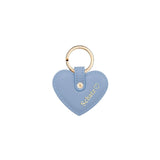 Keyring Heart Smooth Leather | Ice Blue & Gold