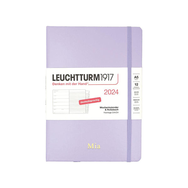 Wochenkalender 2024 & Notizbuch A5 liniert | Lilac