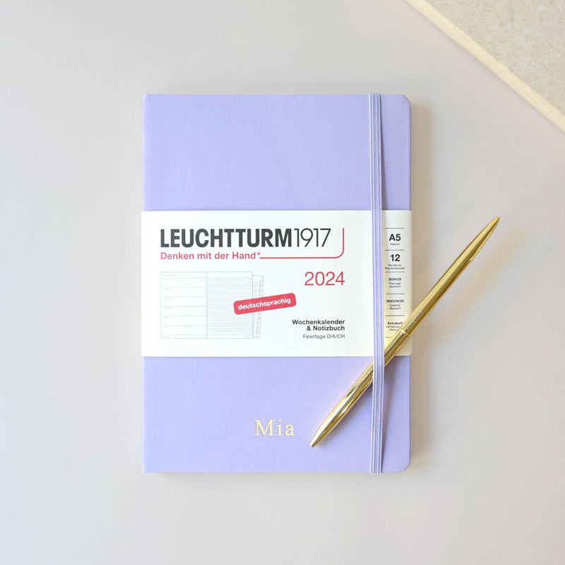 Wochenkalender 2024 & Notizbuch A5 liniert | Lilac