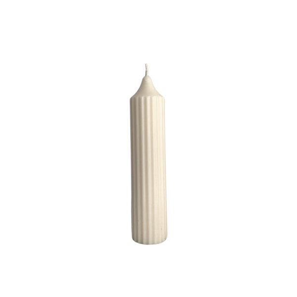 Fluted Stick Candle | White