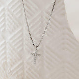 Zirkonia Cross Necklace | Silver