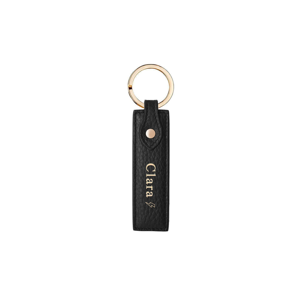 Schlüsselhalter Leder - Leder Schlüsselanhänger Schwarz - Personaliserbarer  Schlüsselanhänger - Hochwertiger Schlüsselanhänger