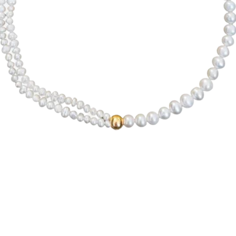 Perlenkette mit vergoldetem Verschluss bei MERSOR