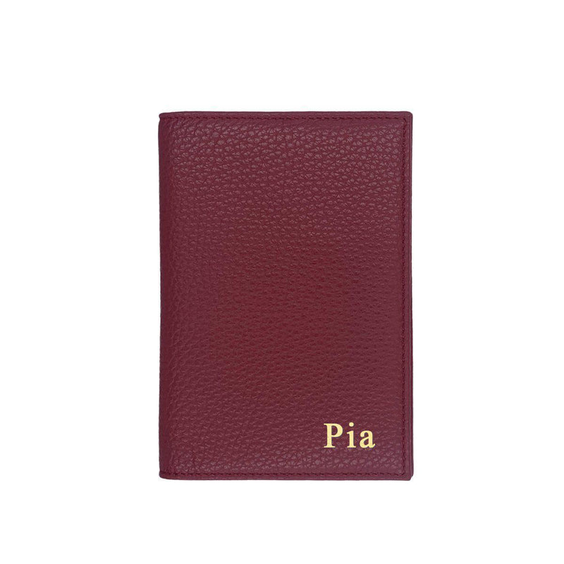 Passport Cover Grained Leather | Dark Red