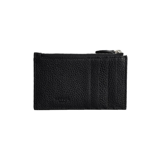Cardholder With Zipper | Black & Silver