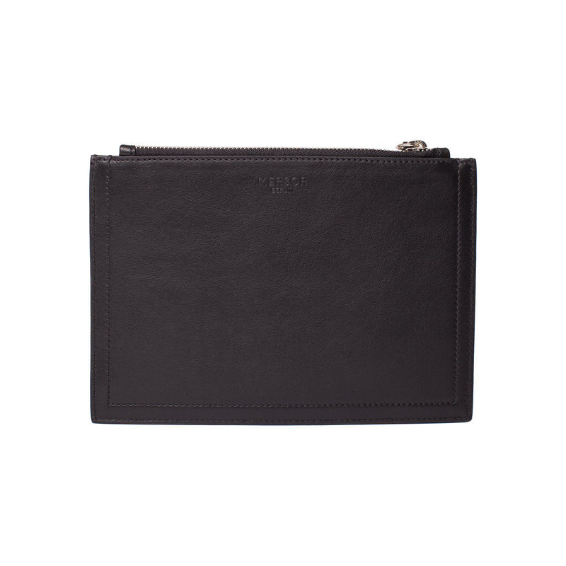Handtasche aus Leder mit kostenloser Personalisierung als Abendtasche - Schwarz & Silber | MERSOR